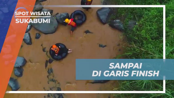 Tiba di Garis Finish Setelah Melewati Arus Deras Sungai Batukali Adventure Sukabumi 