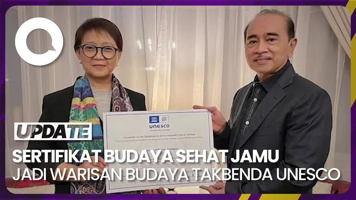Menlu Retno Terima Sertifikat Budaya Sehat Jamu Jadi Warisan Budaya Takbenda