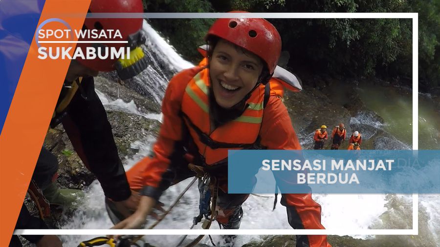 Melatih Kerjasama dan Kekompakan, Shower Climbing Berdua di Curug Bibijilan, Sukabumi