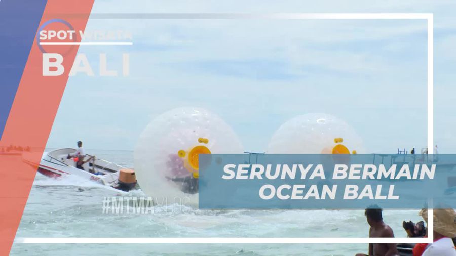 Permainan Bola Ditarik Speed Boat, Serunya Ocean Ball Pantai Tanjung Benoa Bali