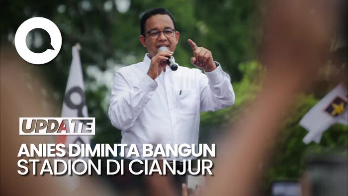 Sambut Kedatangan Anies, Warga Cianjur Minta Stadion Baru