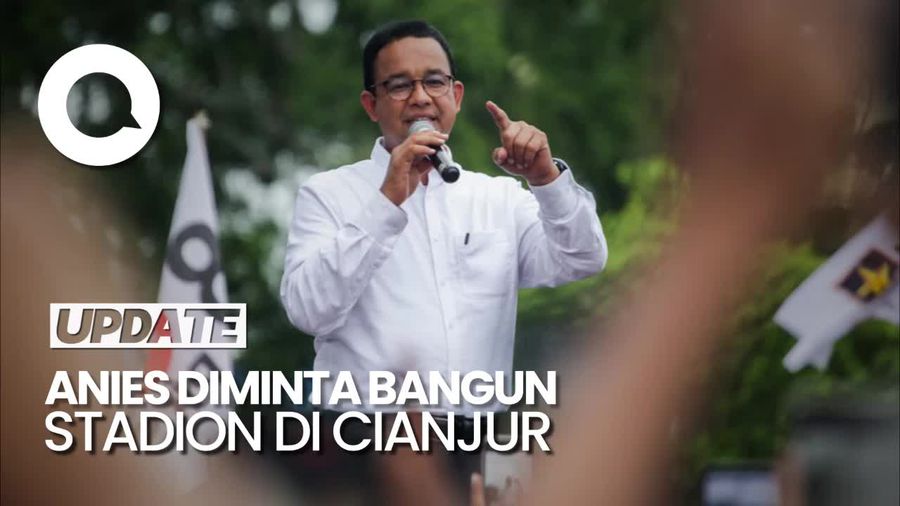 Sambut Kedatangan Anies, Warga Cianjur Minta Stadion Baru