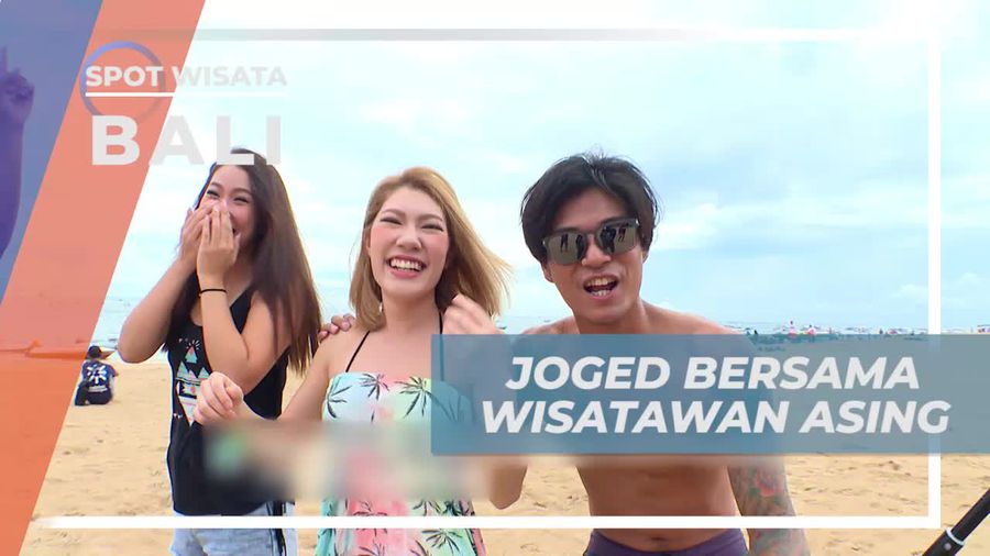 Berjoget Asik Bersama Wisatawan Mancanegara di Pantai Tanjung Benoa Bali