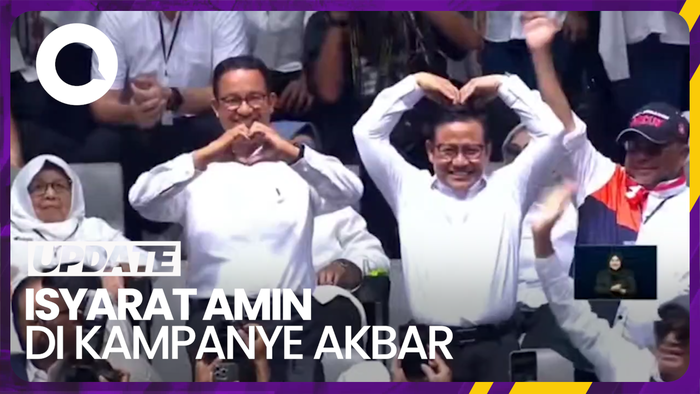 Anies-Cak Imin Beri Love Sign Hingga Gunakan Bahasa Isyarat di Kampanye Akbar