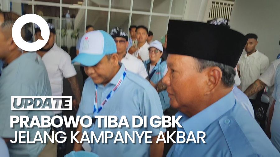 Jelang Kampanye Akbar, Prabowo Subianto Tiba di GBK