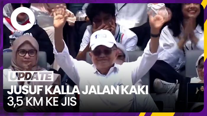 Jusuf Kalla Jalan Kaki 1,5 Jam Demi Hadiri Kampanye Akbar AMIN