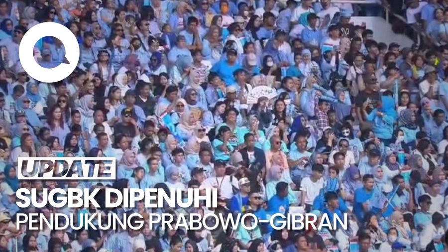 Stadion Utama GBK Dipenuhi Peserta Kampanye Akbar Prabowo-Gibran