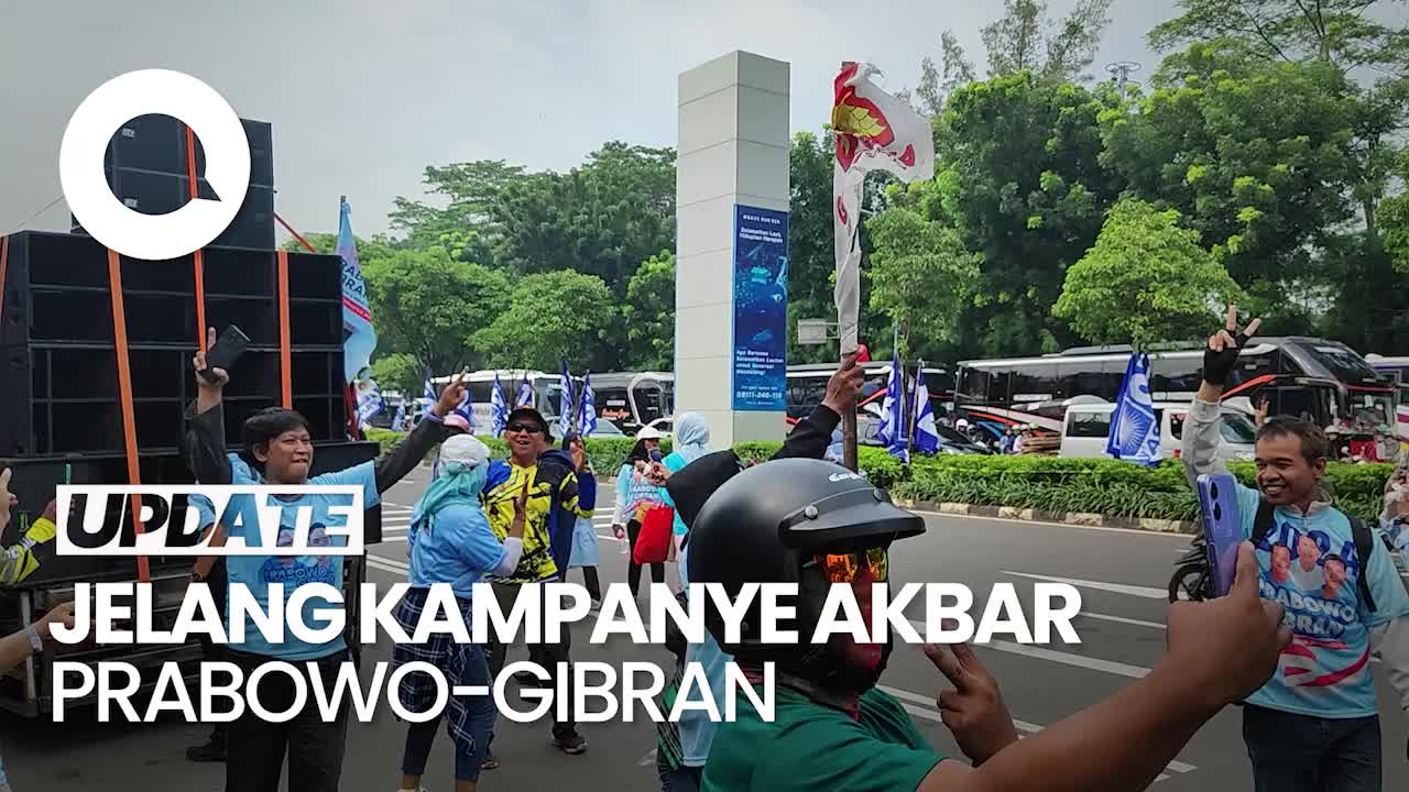 Massa Pendukung Prabowo-Gibran Mulai Padati GBK Jelang Kampanye Akbar