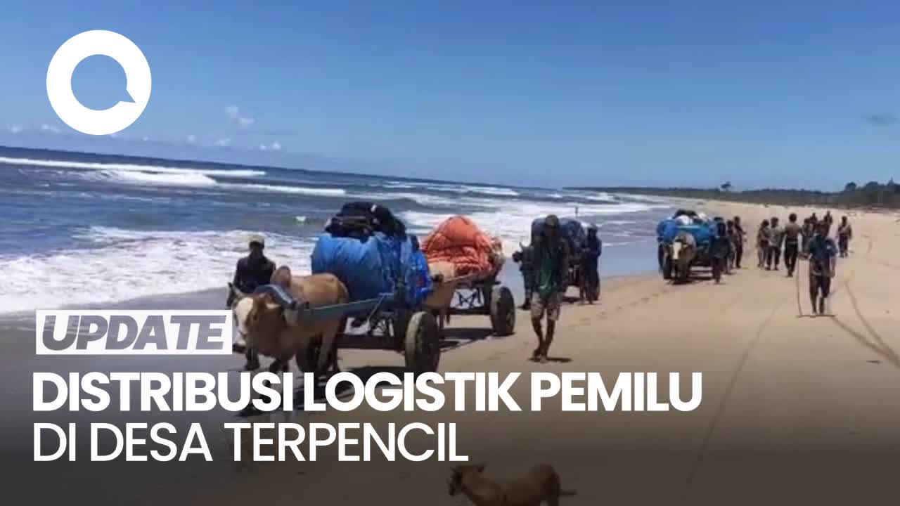 Cerita Polisi Lampung Bantu Distribusi Logistik Pemilu Dengan Gerobak Sapi