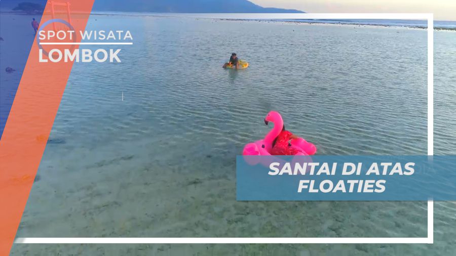 Santai-santai di Atas Floaties Menikmati Sunset Pantai Pink Coco, Lombok