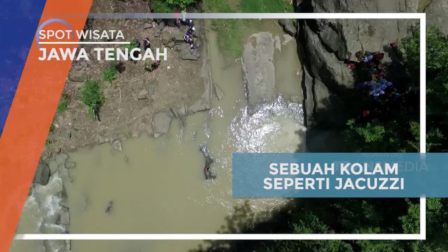 Bermain di Jacuzzi Alami Air Terjun Kedung Goro Boyolali 