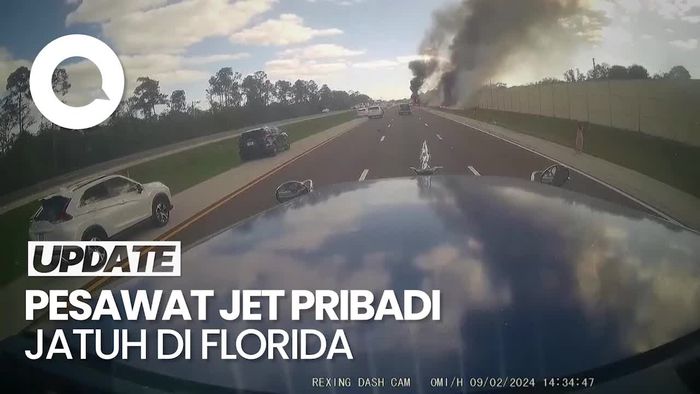 Detik-detik Pesawat Jet Pribadi Jatuh Lalu Meledak di Jalanan Florida
