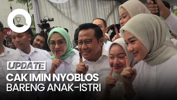 Momen Cak Imin Nyoblos di TPS 023 Kemang