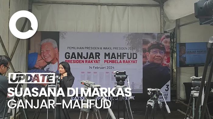 Suasana Terkini Nobar Quick Count di Posko Pemenangan Ganjar-Mahfud