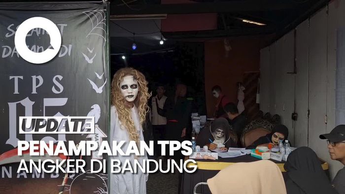 Hiii! Ada TPS Angker di Bandung, Pemilih Dilayani Pocong-Suster Ngesot