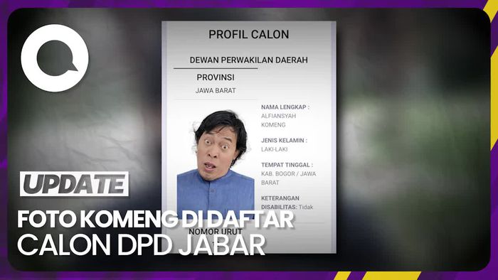 Foto Komeng di Daftar Calon Anggota DPD Jabar Jadi Sorotan 