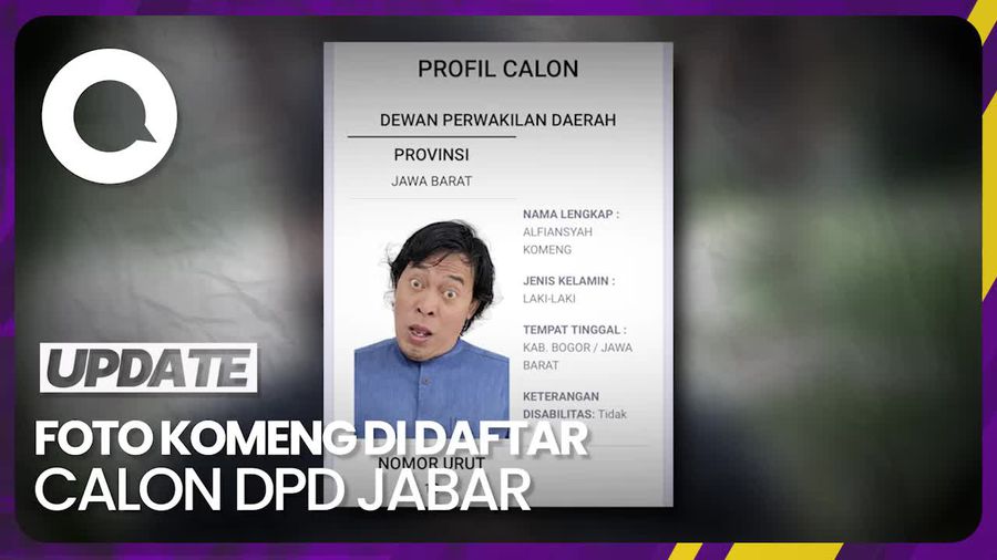 Foto Komeng di Daftar Calon Anggota DPD Jabar Jadi Sorotan 