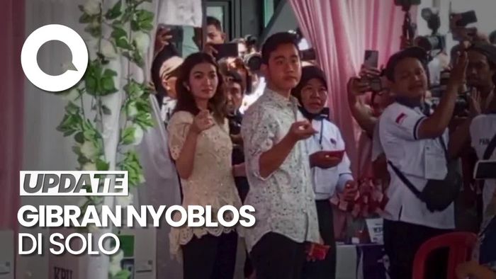 Momen Gibran Didampingi Selvi Ananda Nyoblos di TPS 34 Solo