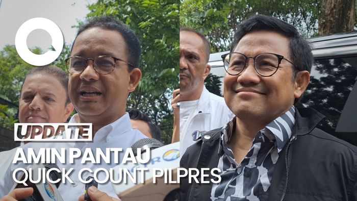 Anies-Imin Tiba di Markas Timnas AMIN, Pantau Quick Count Pilpres 2024