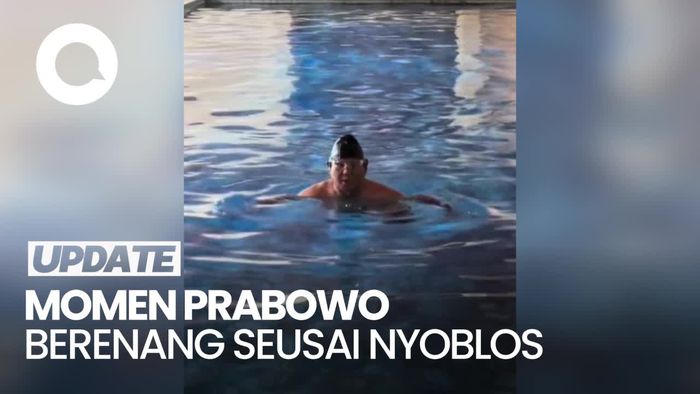 Prabowo Berenang di Kediamannya Seusai Nyoblos