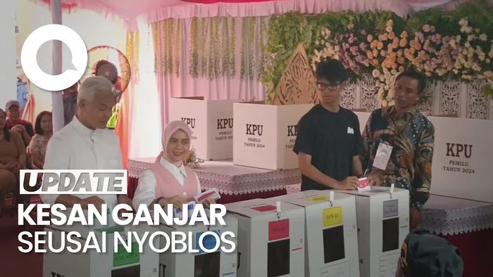 Ganjar Nyoblos di Semarang: Ada Rambut Putih Saya Coblos
