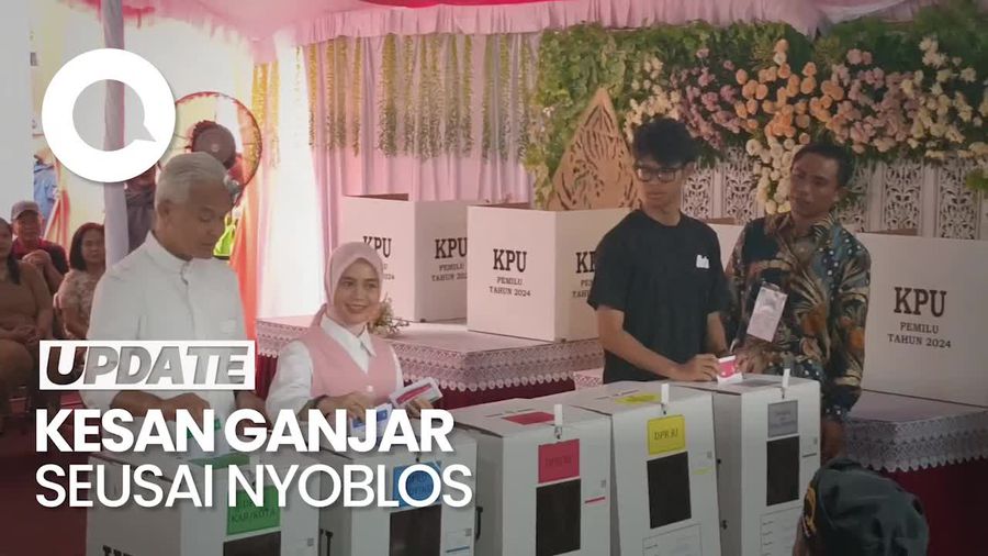 Ganjar Nyoblos di Semarang: Ada Rambut Putih Saya Coblos