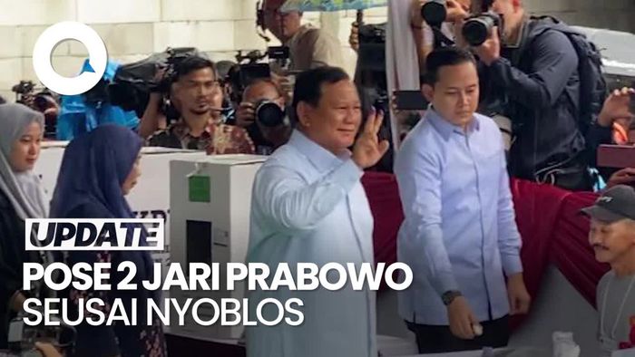 Prabowo Nyoblos-Pamer 2 Jari Dicelup Tinta