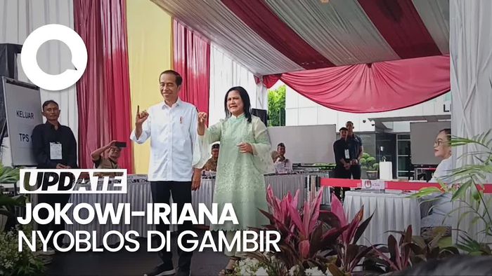Presiden Jokowi dan Iriana Nyoblos di TPS 10 Gambir