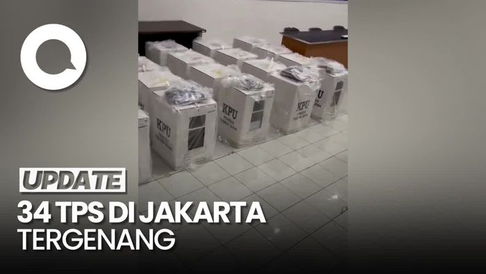 Diguyur Hujan Lebat, 34 TPS di Jakarta Tergenang