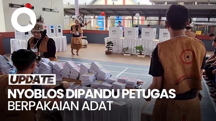 Kala Napi Lapas Jelekong Nyoblos Dipandu Petugas Berpakaian Adat
