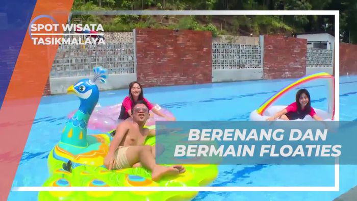 Berenang dan Bermain Floaties di Kolam Resto Tasikmalaya 
