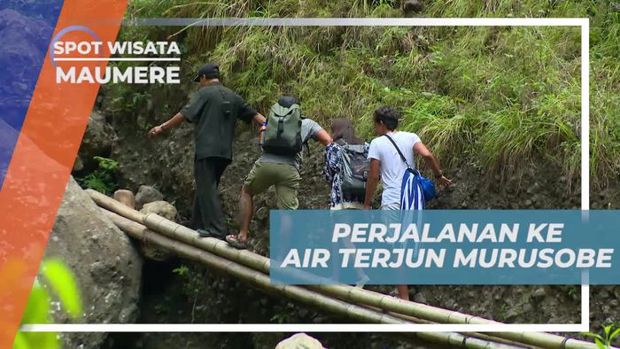 Melewati Jembatan Bambu Menuju Air Terjun Murusobe Maumere