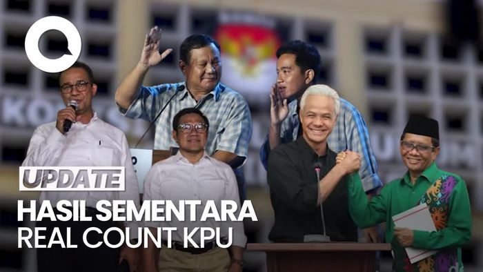 Real Count KPU Sudah 50% Lebih, Ini Perolehan Suara Anies-Prabowo-Ganjar