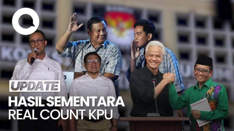 Real Count KPU Sudah 50% Lebih, Ini Perolehan Suara Anies-Prabowo-Ganjar