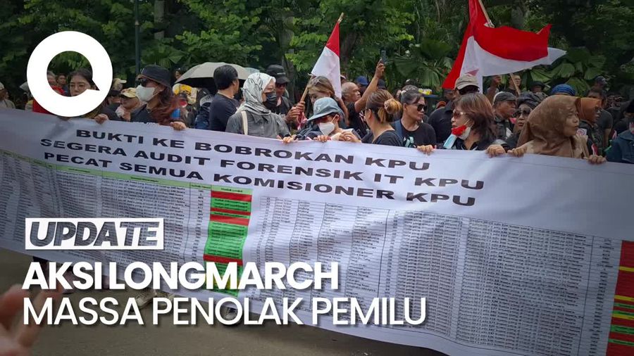 Massa Gerakan Keadilan Rakyat Longmarch ke Bawaslu, Protes soal Pemilu