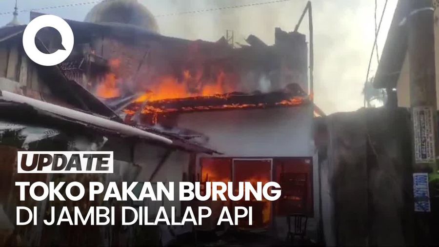 Toko Pakan Burung di Jambi Terbakar, Asap Hitam Mebubung Tinggi
