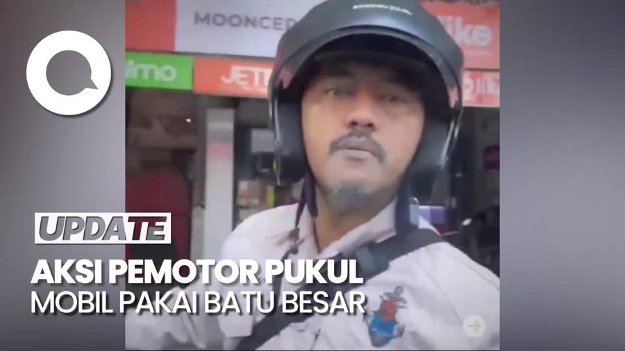 Heboh Pemotor di Malang Pukul Mobil Pakai Batu Besar, Ini Motifnya