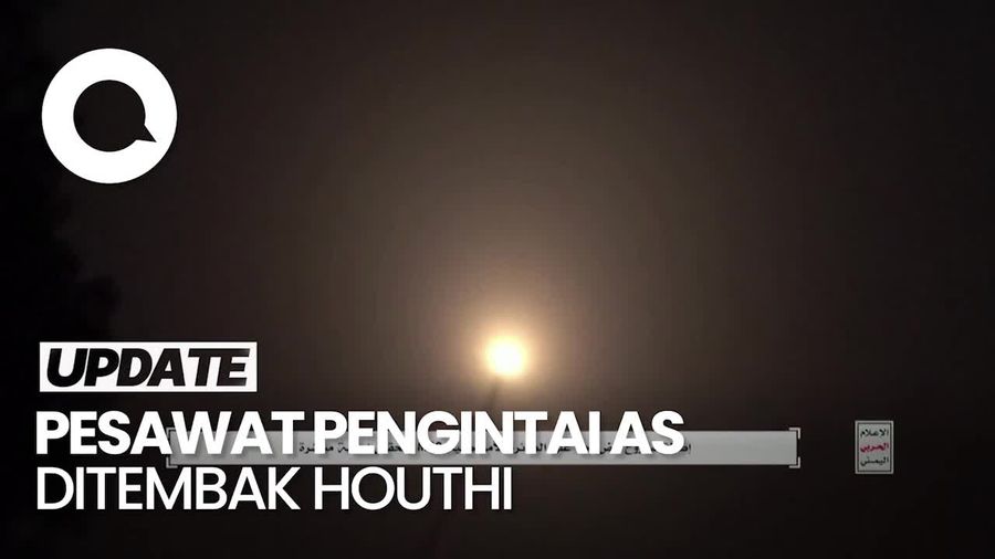 Detik-detik Houthi Tembak Pesawat Tak Berawak AS dekat Laut Merah