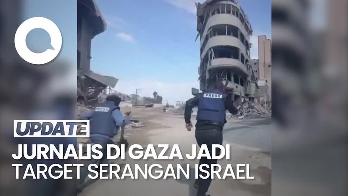 Momen Jurnalis di Gaza Lari Kepanikan, Ngaku Jadi Target Serangan Israel