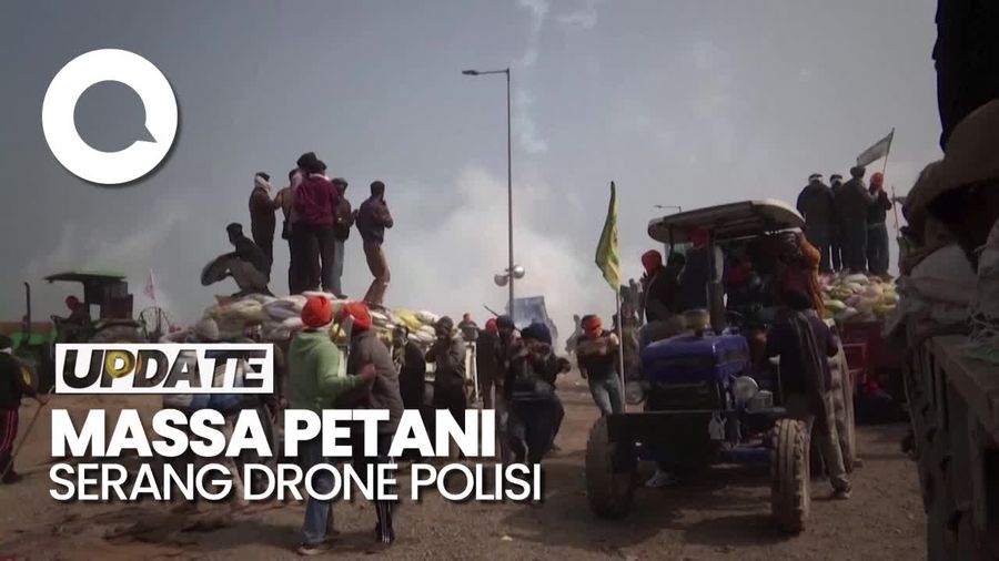 India Chaos, Massa Petani Serang Drone Polisi Pakai Layang-layang
