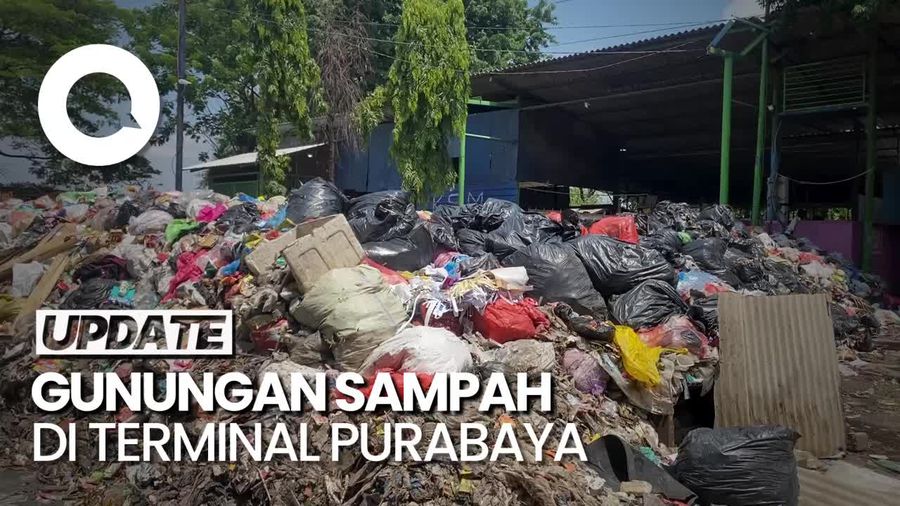 Bak TPA, Terminal Purabaya Penuh dengan Sampah Menggunung!