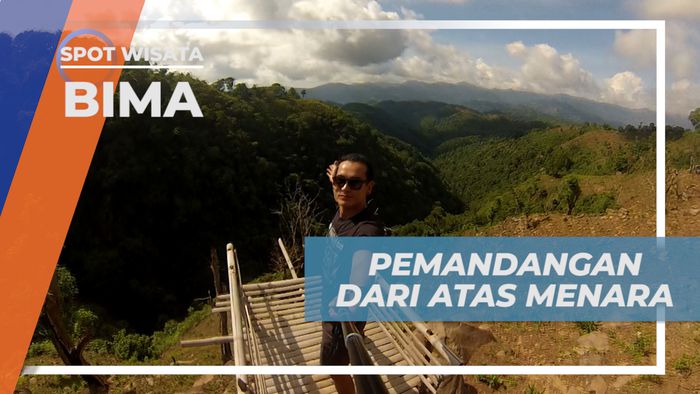 Menikmati Pesona Hamparan Hijau Perbukitan dari Atas Menara Bambu, Bima