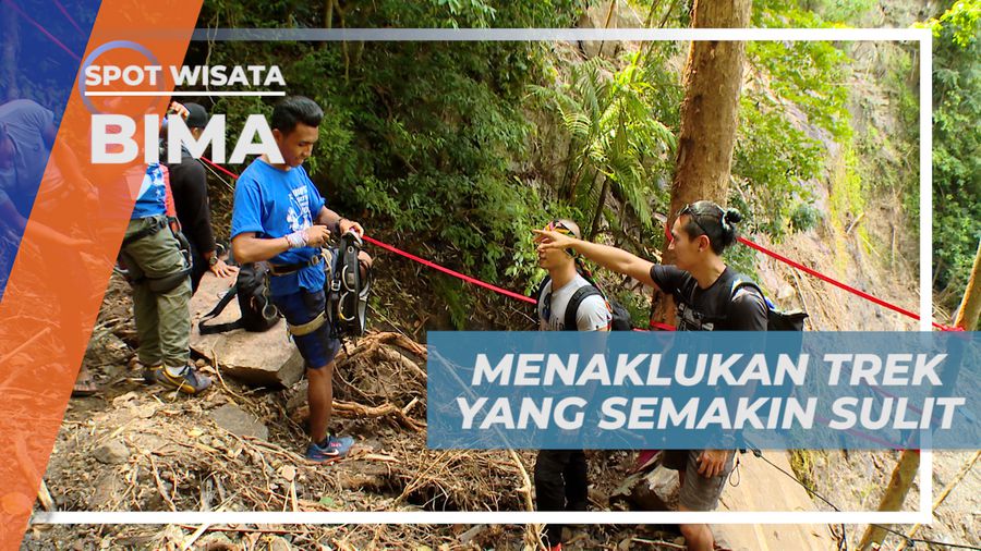 Sensasi Taklukan Trek Curam, Licin dan Terjal Menuju Air Trerjun Sambu, Bima