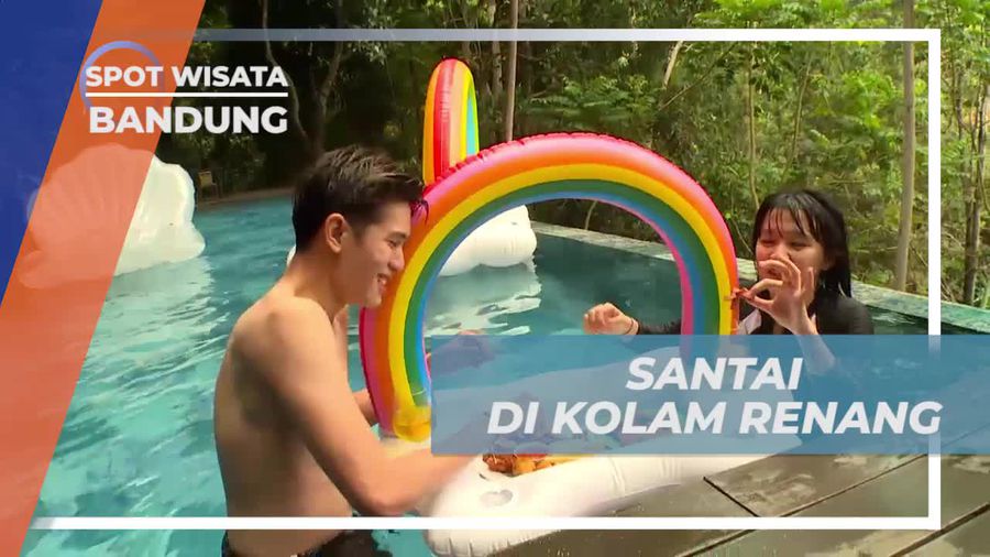 Bersantai Sejenak di Kolam Penginapan Asri Lembang Bandung