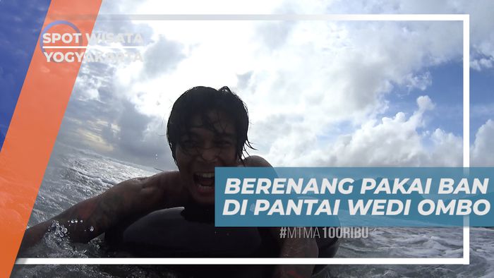 Seru-seruan Berenang ke Tengah Pantai Wedi Ombo Dengan Tubing, Yogyakarta