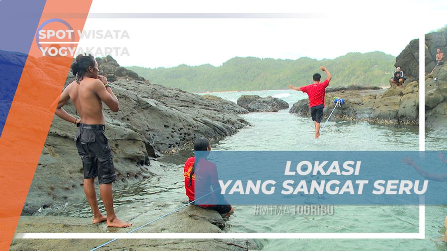 Bertemu Komunitas Waterlining di Laguna Pantai Wedi Ombo, Yogyakarta