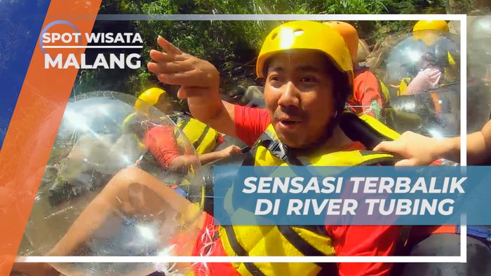 Sensasi Seru Terbalik dari Tubing Saat Melibas Jeram Sungai Amprong, Malang