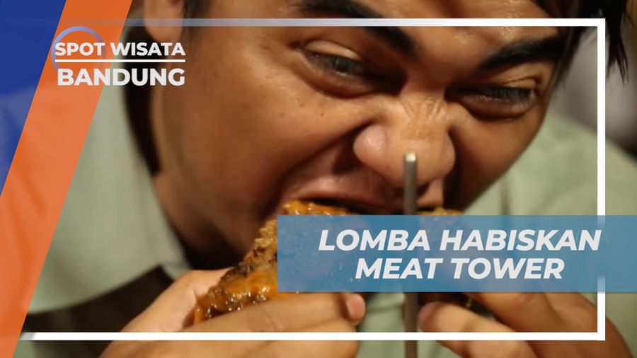 Seru-seruan Adu Cepat Menghabiskan Meat Tower Setebal 20 Sentimeter, Bandung