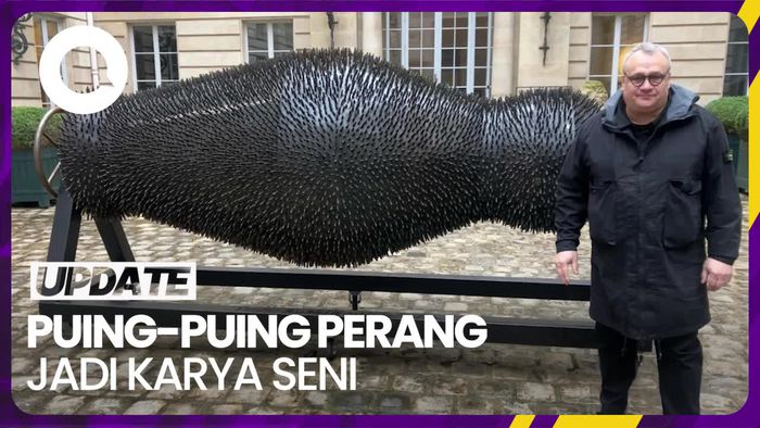 Seniman Ukraina Ubah Puing-puing Bekas Perang Jadi Karya Seni