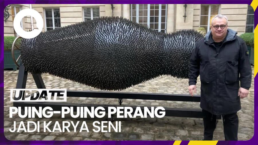 Seniman Ukraina Ubah Puing-puing Bekas Perang Jadi Karya Seni
